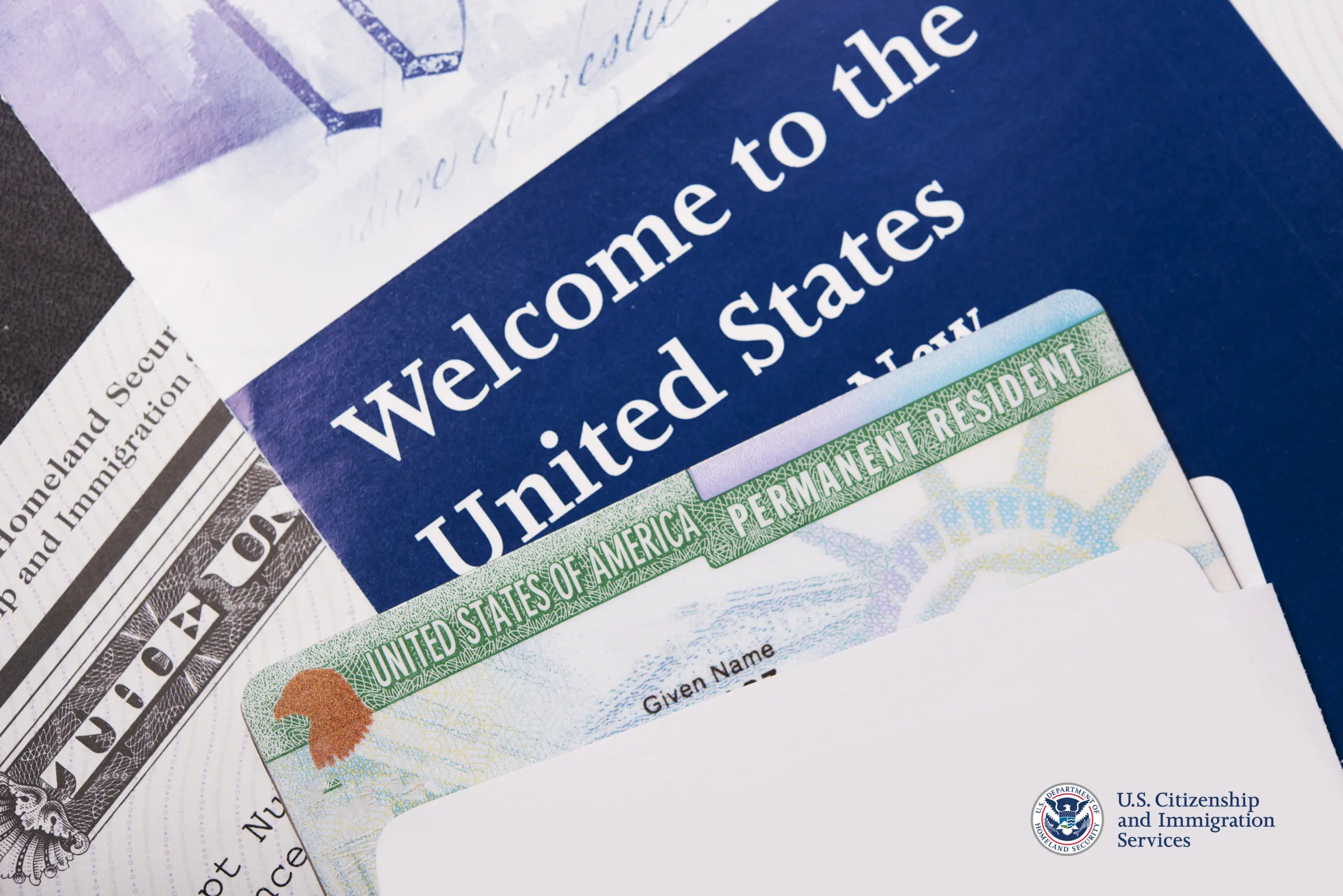 Official USCIS image showing immigration documents